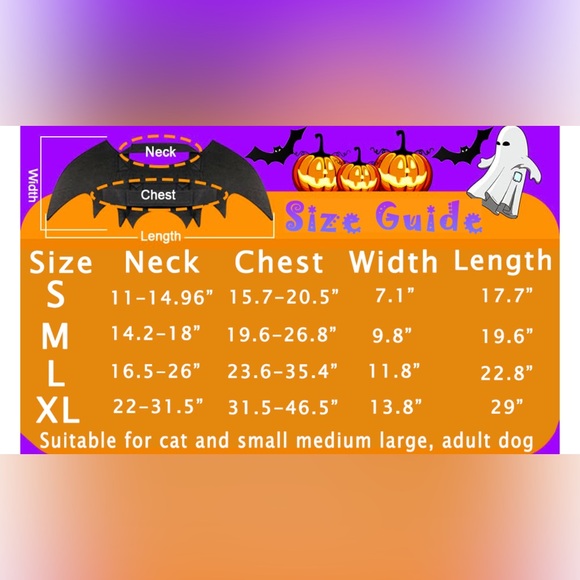 Halloween Dog Bat Costume NWT size xl - Picture 2 of 5